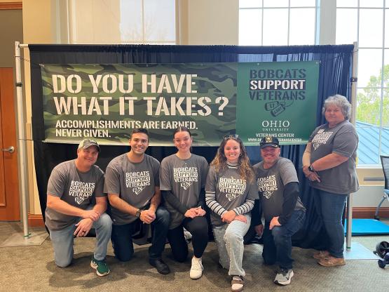  Members of the Veterans and Military Student Services Center during OHIO&amp;#039;s annual veteran suicide awareness campaign event.  