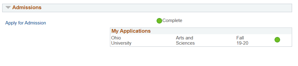 Application status: Complete