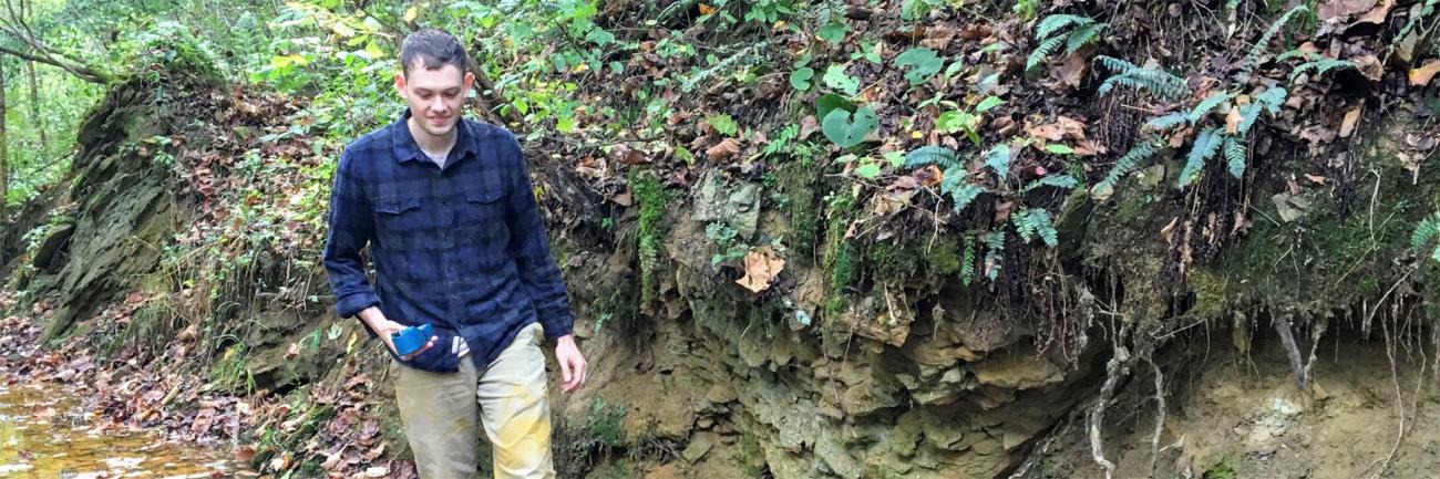Ryan Wolbert at acid mine drainage site