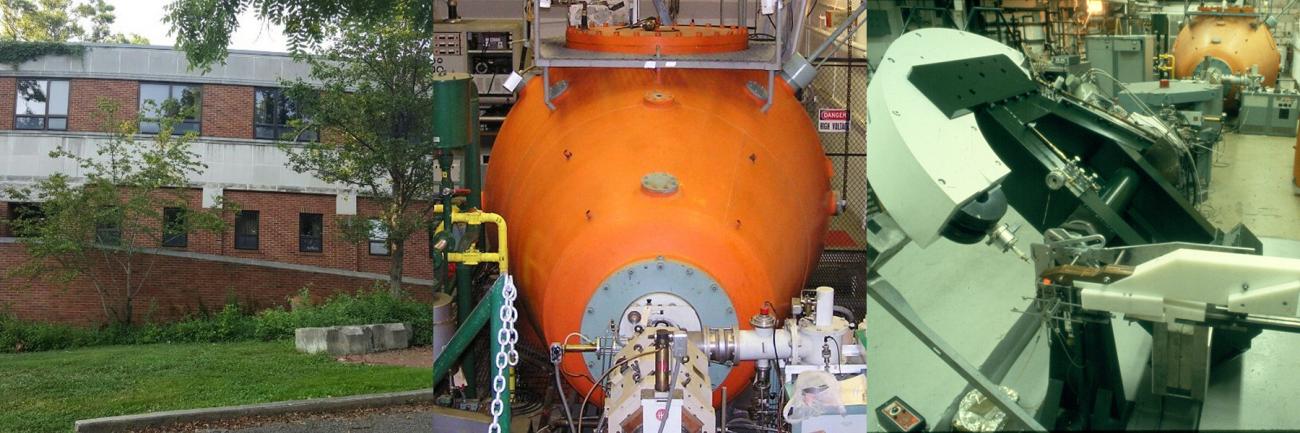 The Edwards Accelerator Laboratory building, tandem accelerator and beam swinger