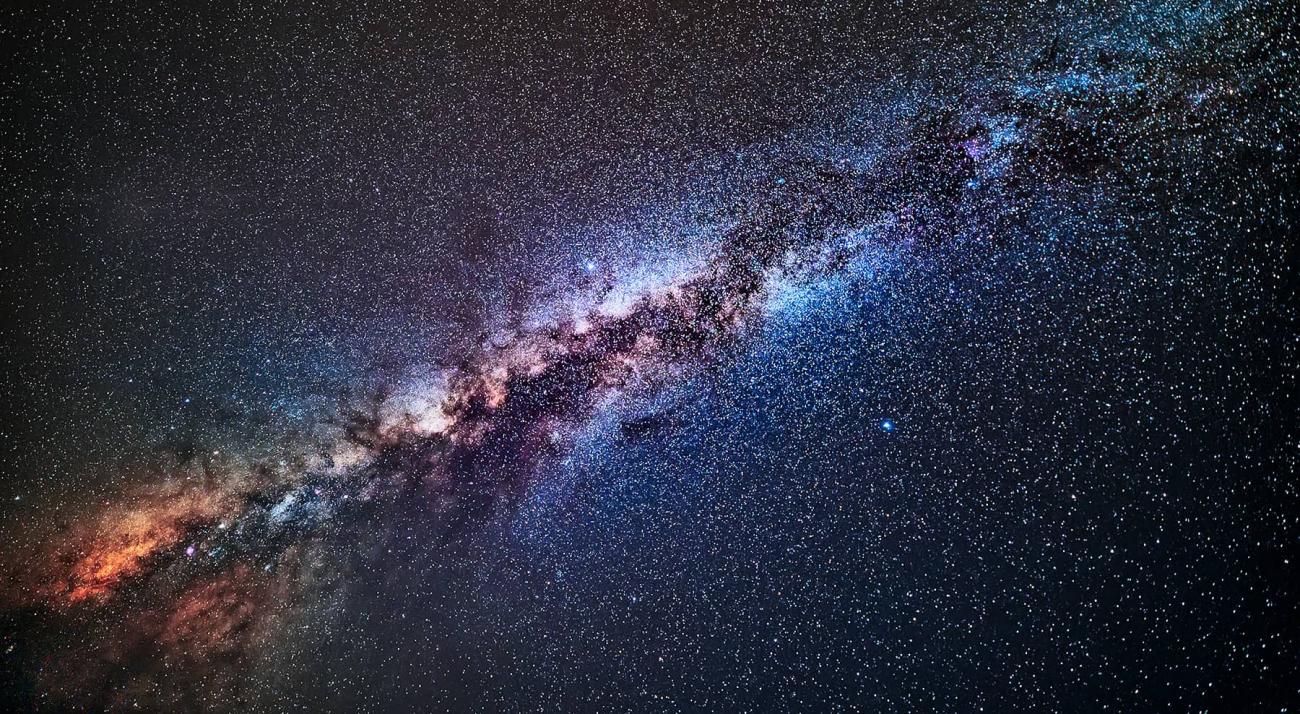 Telescope image of a galaxy in space
