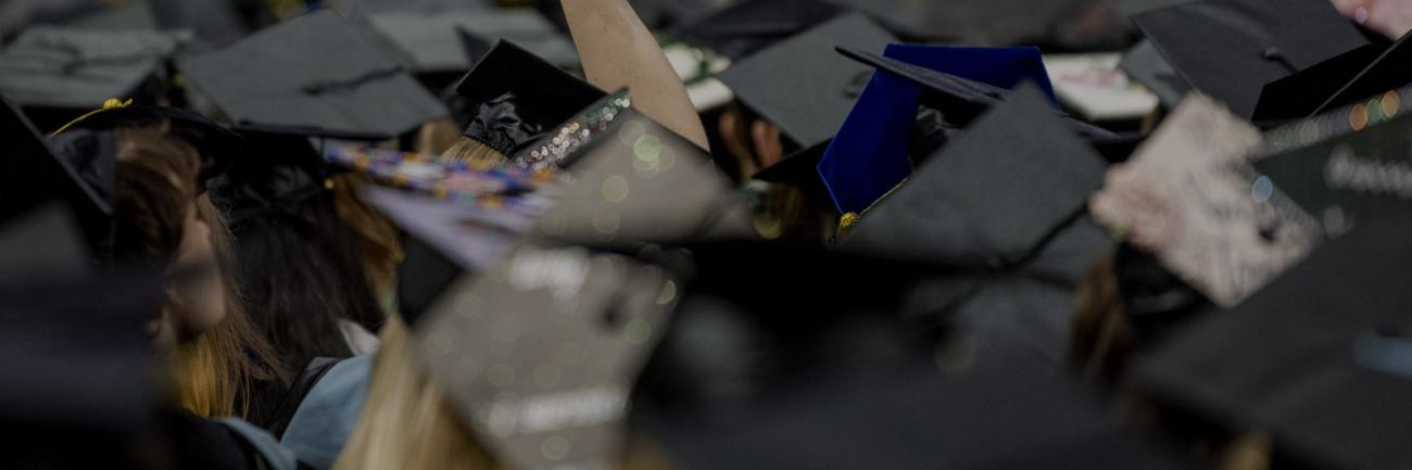 Mortarboards at Ohio University commencement