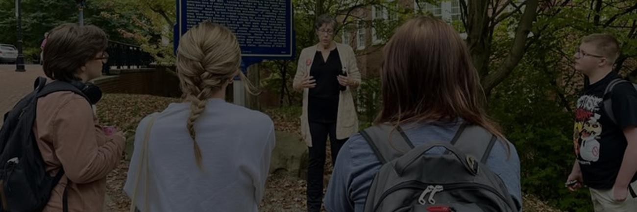 Dr. Katherine Jellison giving a history tour