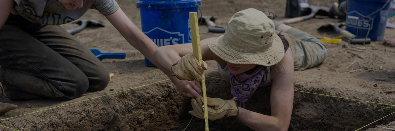 Ohio University students on a dig for the Field School of Ohio Archaeology