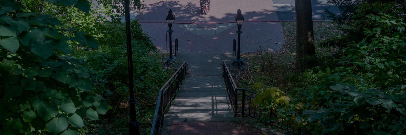 A stairway on campus