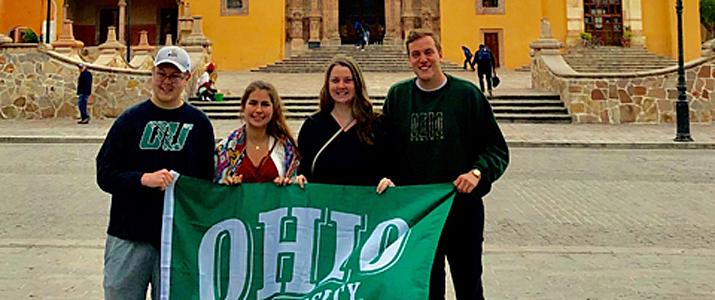 OHIO Experiential-learning students and Father Miguel Hidalgo y Costilla’s church in the town of Dolores Hidalgo, Guanajuato.