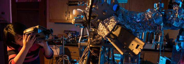 Graduate student Congshang Wan conducts research in Dr. Martin Kordesch’s lab.