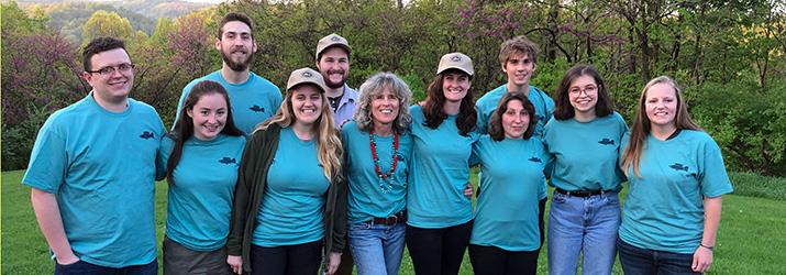 Image of Morris Lab students at Hannah Griebling's graduation
