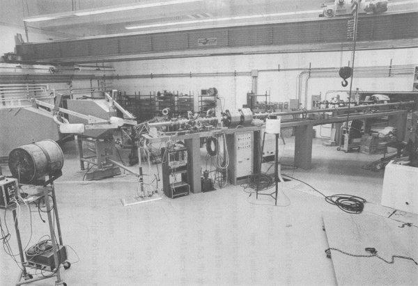 The large target room in the early days. This photo is taken from a proposal submitted to the U.S. Atomic Energy Commission in 1973 to fund research in the laboratory.