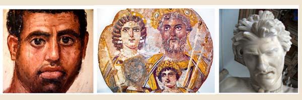 A tryptic of ancient images depicting race