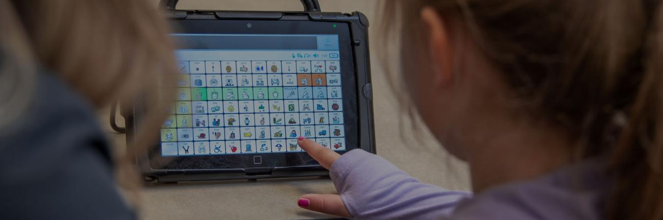 A child in OHIO's hearing, speech and language clinic