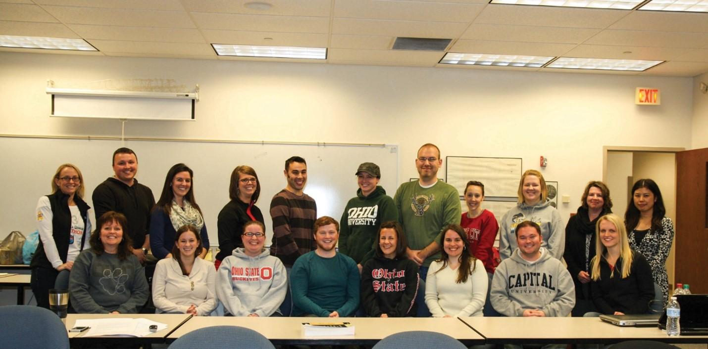 Students in the campus-based higher education master's program