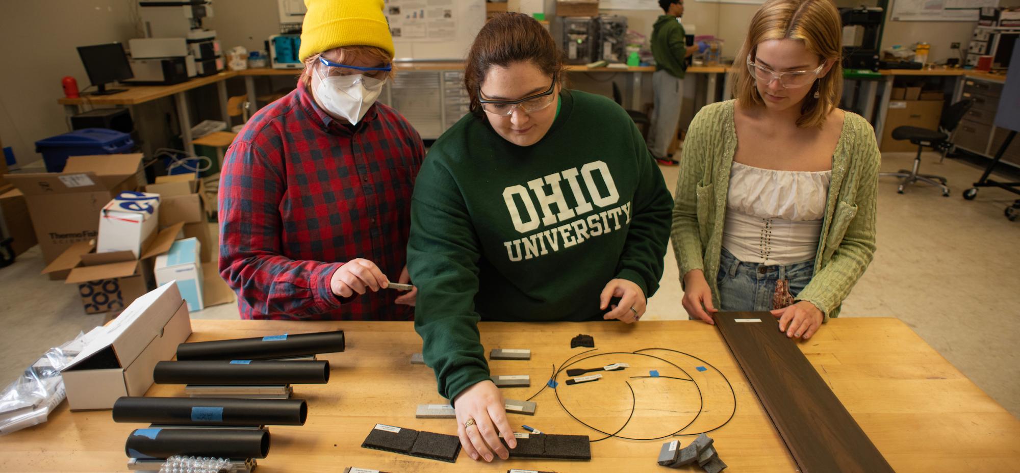 Students working with advanced materials