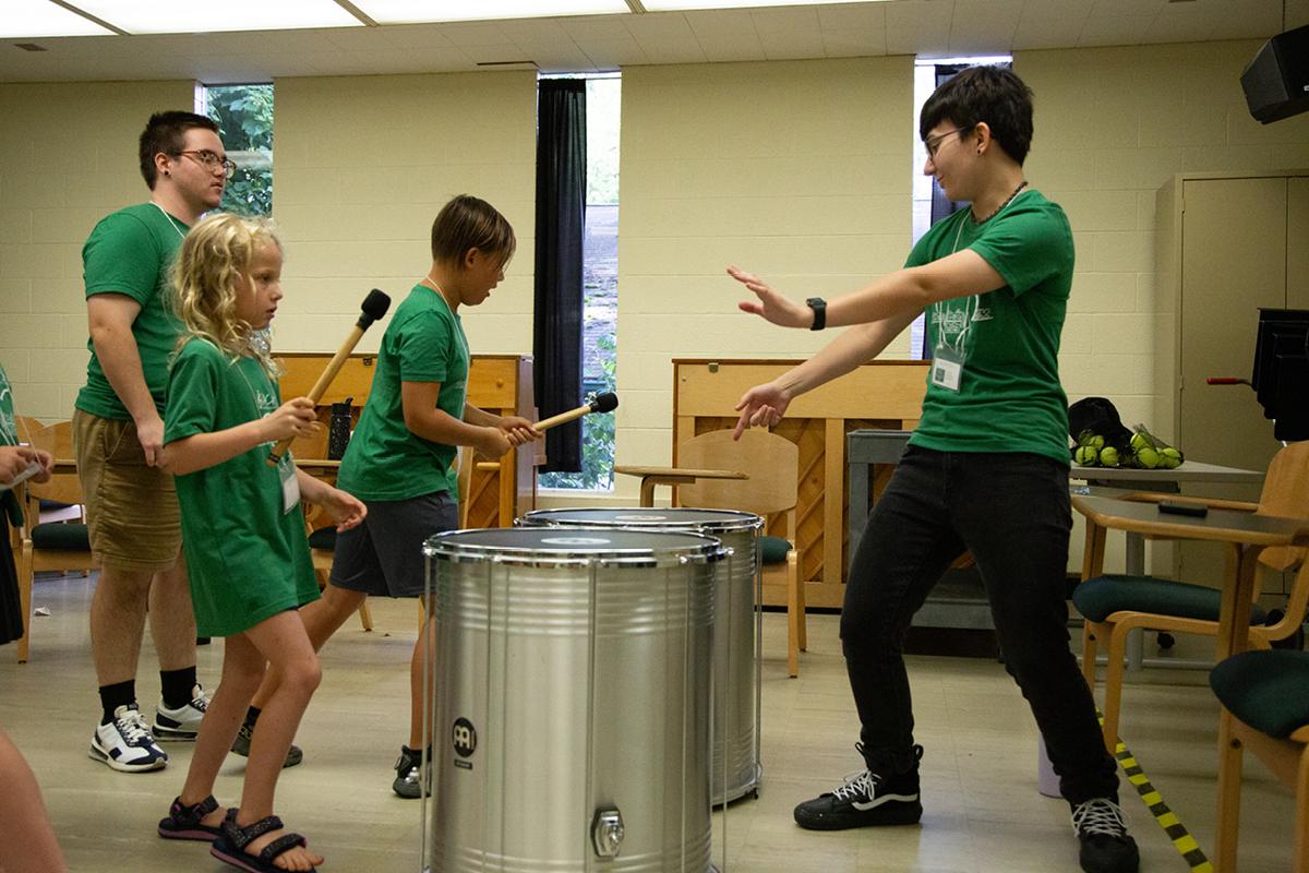 teaching drums