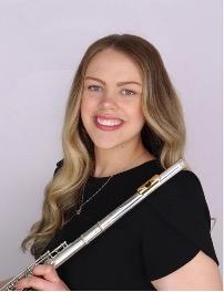 Kayleigh Rummel with her flute.
