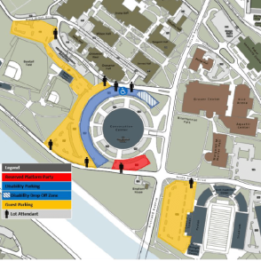 Event Parking Map for the Convocation Center