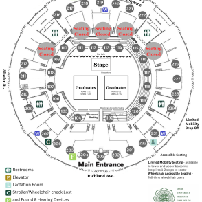 Interior map of the Ohio University Convocation Center