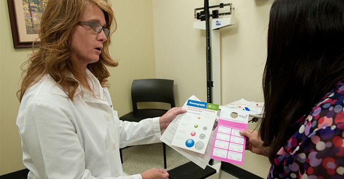 Medical professional explaining test results