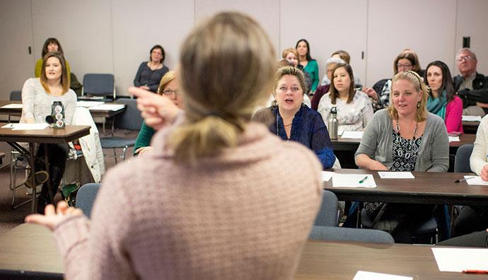 Adults in classroom