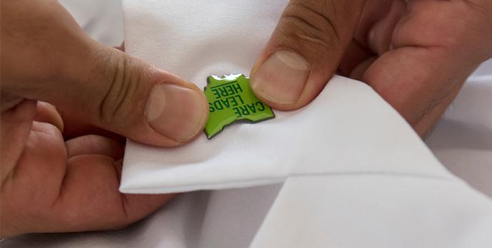 Putting on a "Care Leads Here" button