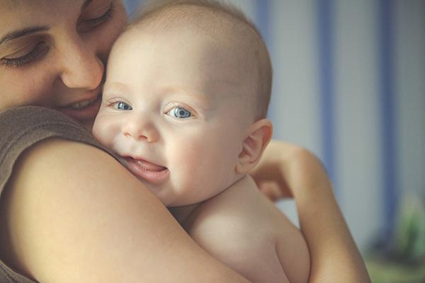 Mother holding baby