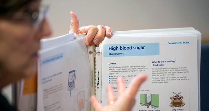 Instructor teaching diabetes class