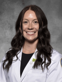 head shot of Kelsey Shaffer in white coat