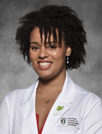 head shot of Moriah Henry-Wickstrom in white coat