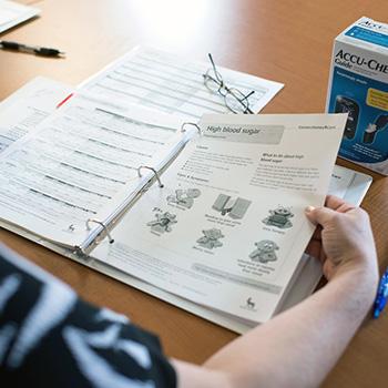 Patient receiving diabetes education