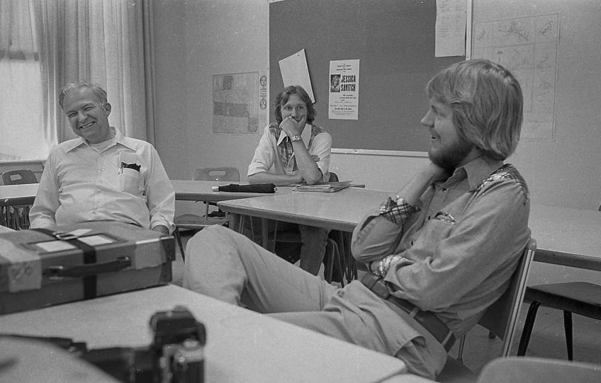 Educator/mentor Chuck Scott with students in the 1970s
