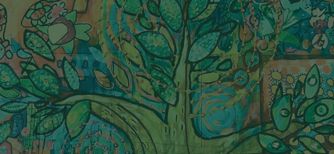 A quilt of the tree of life with a green overlay