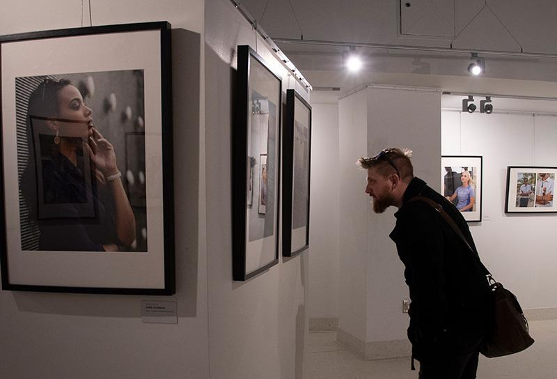 man in gallery