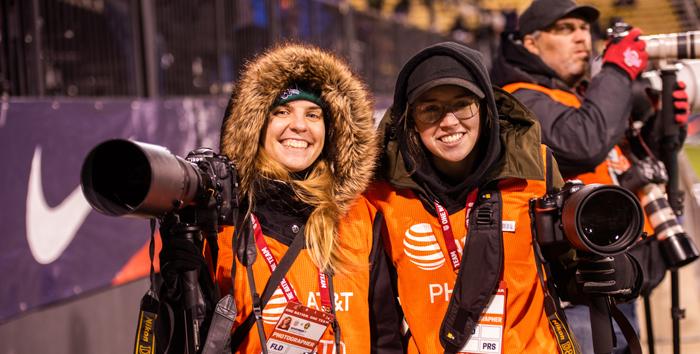 Photographers at a sporting event