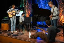 Students participate in a workshop at the Music Industry Summit.