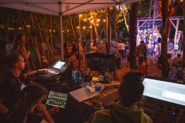 Media arts students work behind the scenes at Nelsonville Music Festival