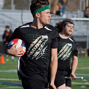 Quidditch team in action