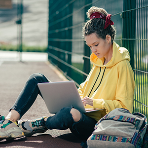 Student on laptop
