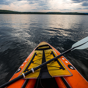 kayak on open water