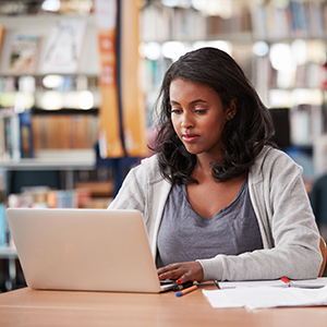 Student on laptop