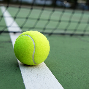 Tennis ball on court