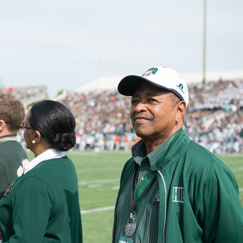 Doctor McDavis at a football game