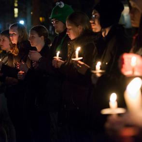 ALLIES group photo holding candles