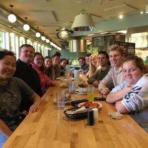Pre-Law Learning Community at a table in dining room
