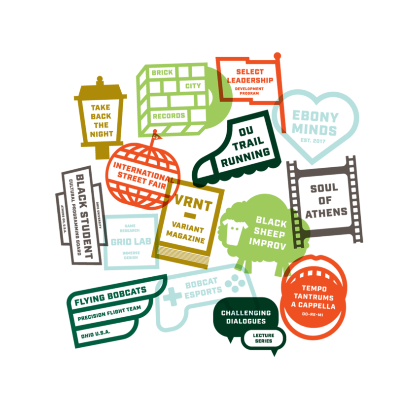 logos of a variety of student orgs at Ohio University