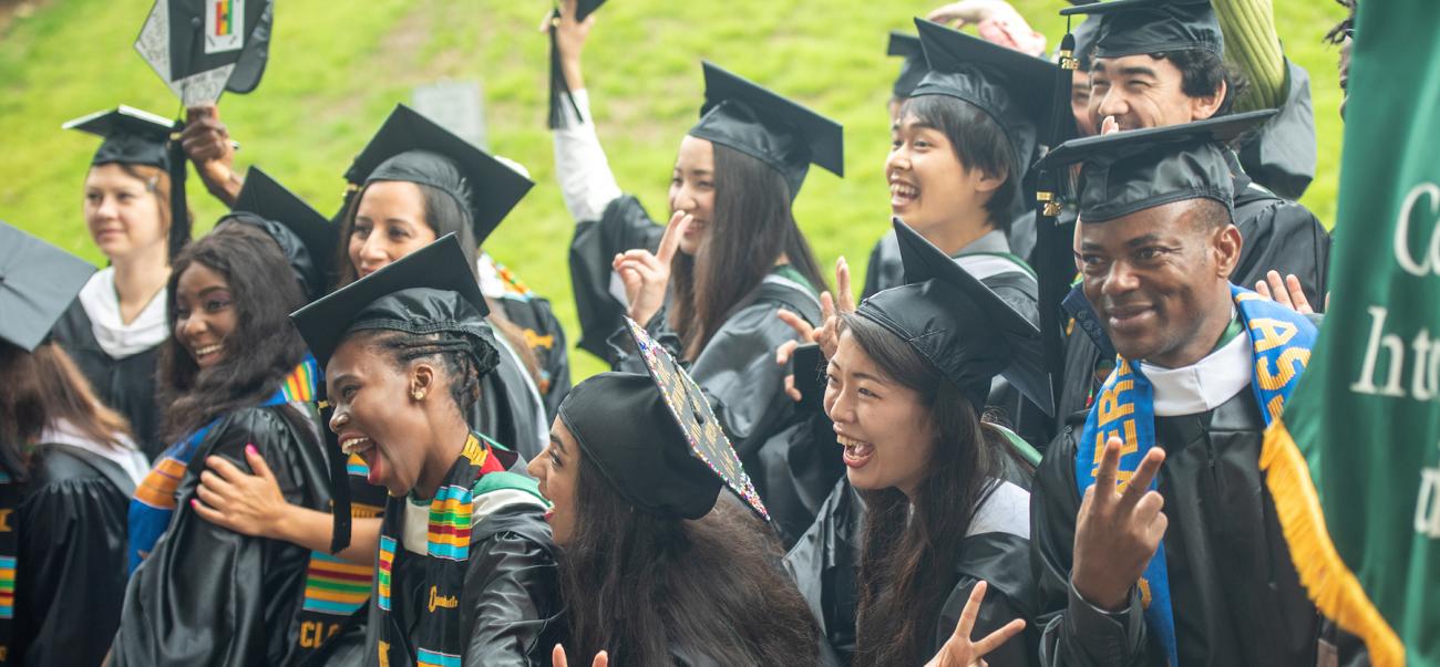 Center for International Studies students pose for a photo at graduate commecement.