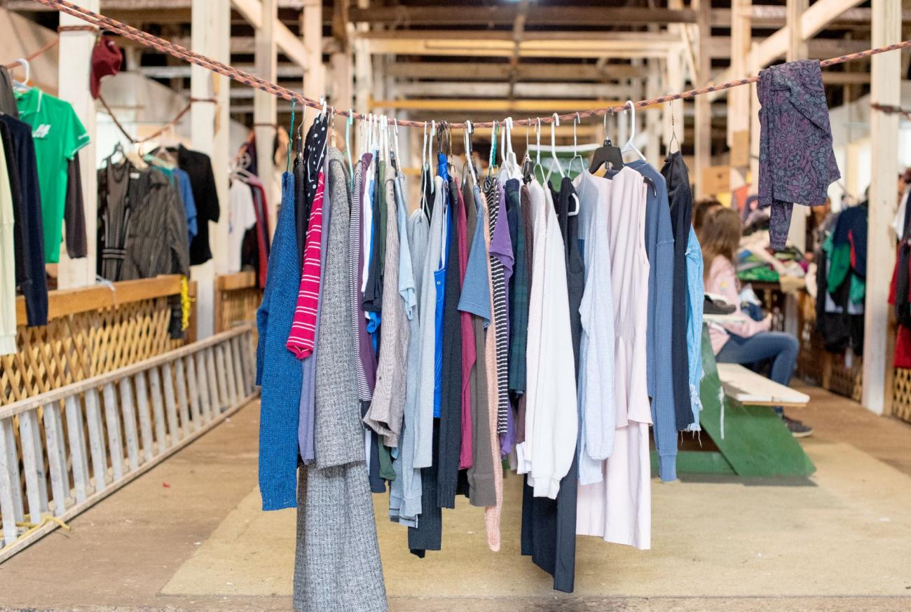 Image of clothes hanging on a clothes line