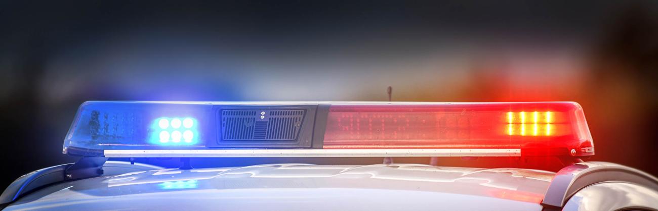 Lights on top of a police vehicle