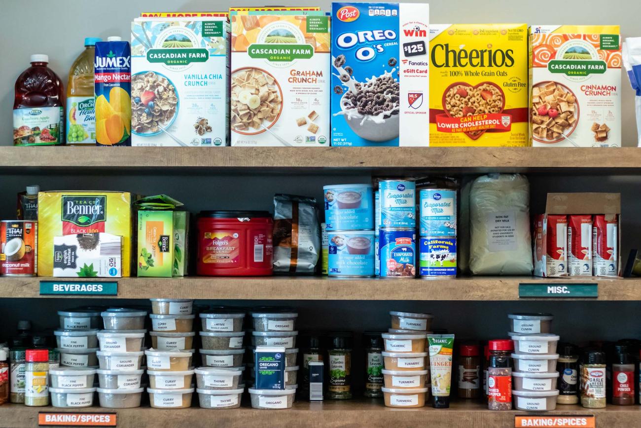 non perishable food on shelves