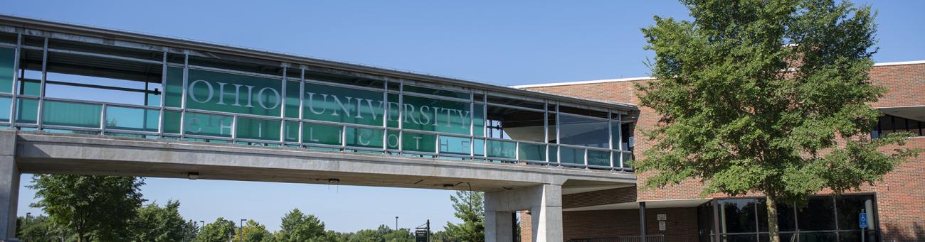 green walking bridge with words OHIO Chillicothe on it