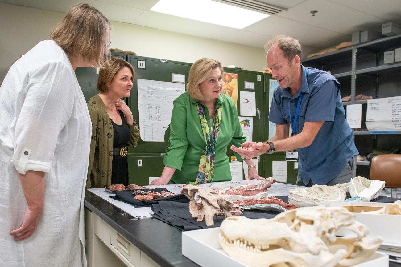 OHIO administrators learning about what faculty are doing in their labs
